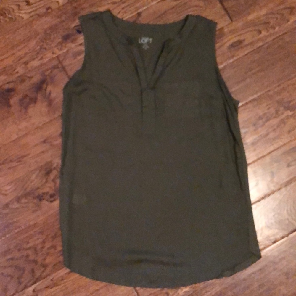 Ann Taylor Loft olive green tank petite small
